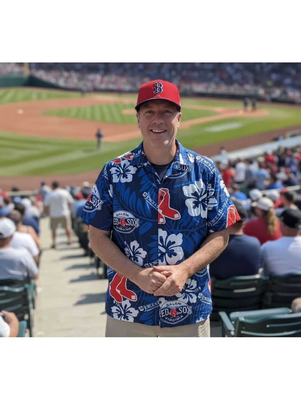 Salem Red Sox Hawaiian/Tropical Button-Up Shirt